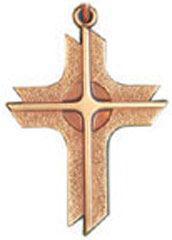 Kreuz-Anhnger Bronze -Tombak -. mit Rindslederband