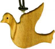 Friedenstaube - mit Auge. Anhnger 4 cm, aus Olivenholz, mit Band