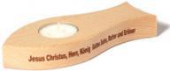 Teelichthalter Fisch. Holzleuchter mit Teelicht