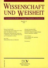 Wissenschaft und Weisheit  - Band 58 / 2 (1995). Franziskanische Studien zu Theologie, Philosophie und Geschichte