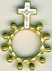 Fingerrosenkranz - goldarben mit glatten Kugeln. 