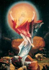 Briefkarte Ostern: Auferstehung (Matthias Grnewald). 