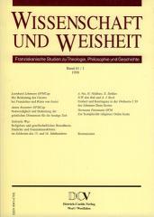 Produktbild: Wissenschaft und Weisheit  - Band 61 / 1 (1998)