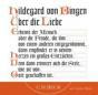 von Bingen, Hildegard: Über die Liebe, 1 Audio-CD
