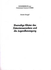 Dengel, Gnter: Ehemalige Klster des Zisterzienserordens und die Jugendbewegung