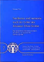 Produktbild: Intellectus und memoria nach der Lehre des Johannes Duns Scotus